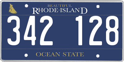 RI license plate 342128