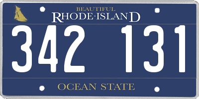 RI license plate 342131