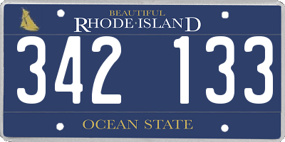 RI license plate 342133