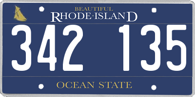 RI license plate 342135
