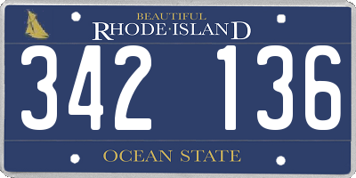 RI license plate 342136