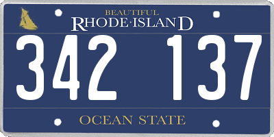RI license plate 342137