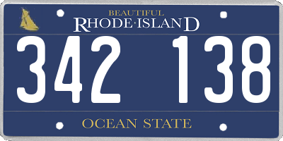 RI license plate 342138