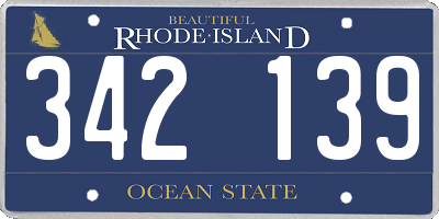 RI license plate 342139