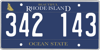 RI license plate 342143