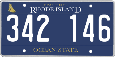 RI license plate 342146