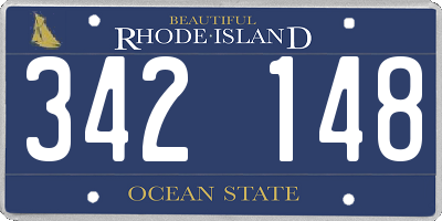 RI license plate 342148