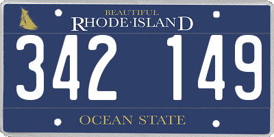 RI license plate 342149