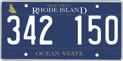 RI license plate 342150