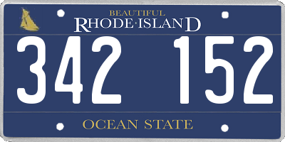 RI license plate 342152