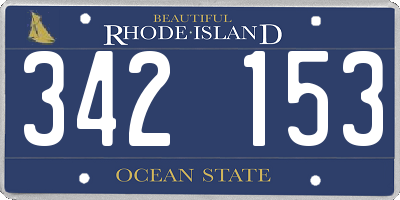 RI license plate 342153