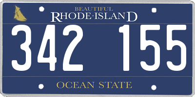 RI license plate 342155