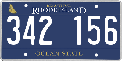 RI license plate 342156