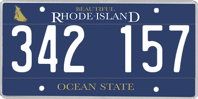 RI license plate 342157