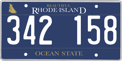 RI license plate 342158