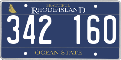 RI license plate 342160