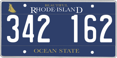 RI license plate 342162