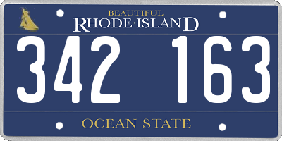 RI license plate 342163