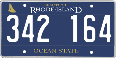 RI license plate 342164