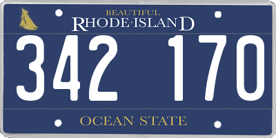 RI license plate 342170