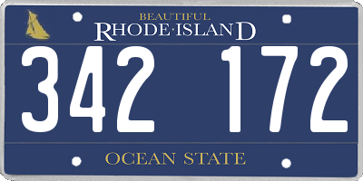 RI license plate 342172