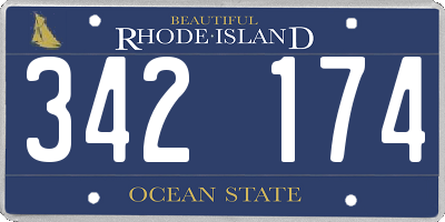 RI license plate 342174