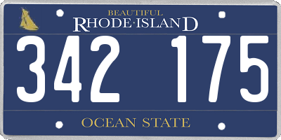 RI license plate 342175