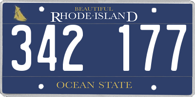 RI license plate 342177