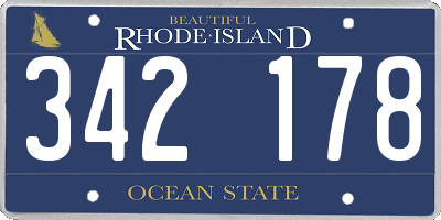 RI license plate 342178
