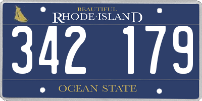 RI license plate 342179