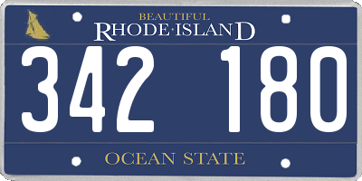 RI license plate 342180