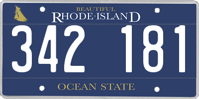 RI license plate 342181