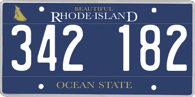 RI license plate 342182