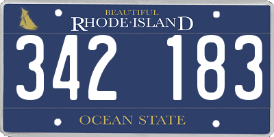 RI license plate 342183