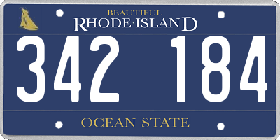 RI license plate 342184