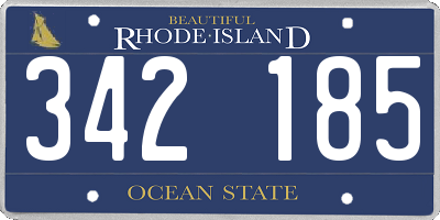 RI license plate 342185