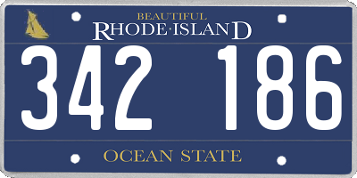 RI license plate 342186