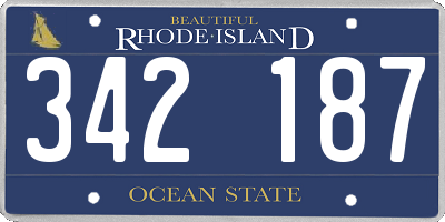 RI license plate 342187