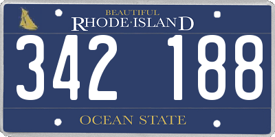 RI license plate 342188