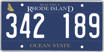 RI license plate 342189