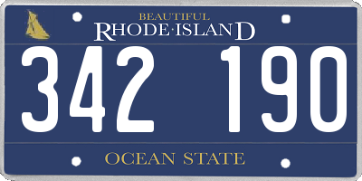 RI license plate 342190
