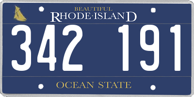 RI license plate 342191