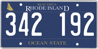 RI license plate 342192