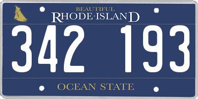 RI license plate 342193
