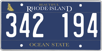 RI license plate 342194