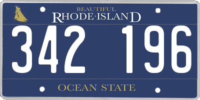 RI license plate 342196