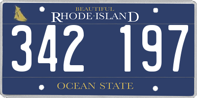 RI license plate 342197