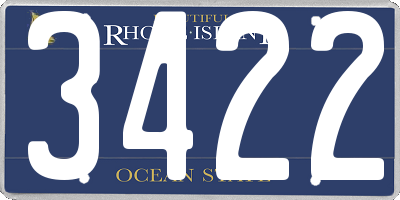 RI license plate 3422