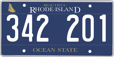 RI license plate 342201