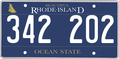 RI license plate 342202